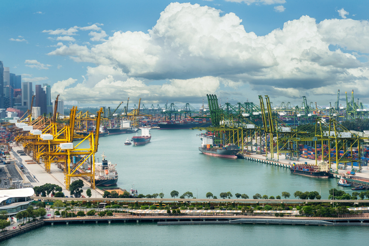 Singapore cargo terminal,one of the busiest port