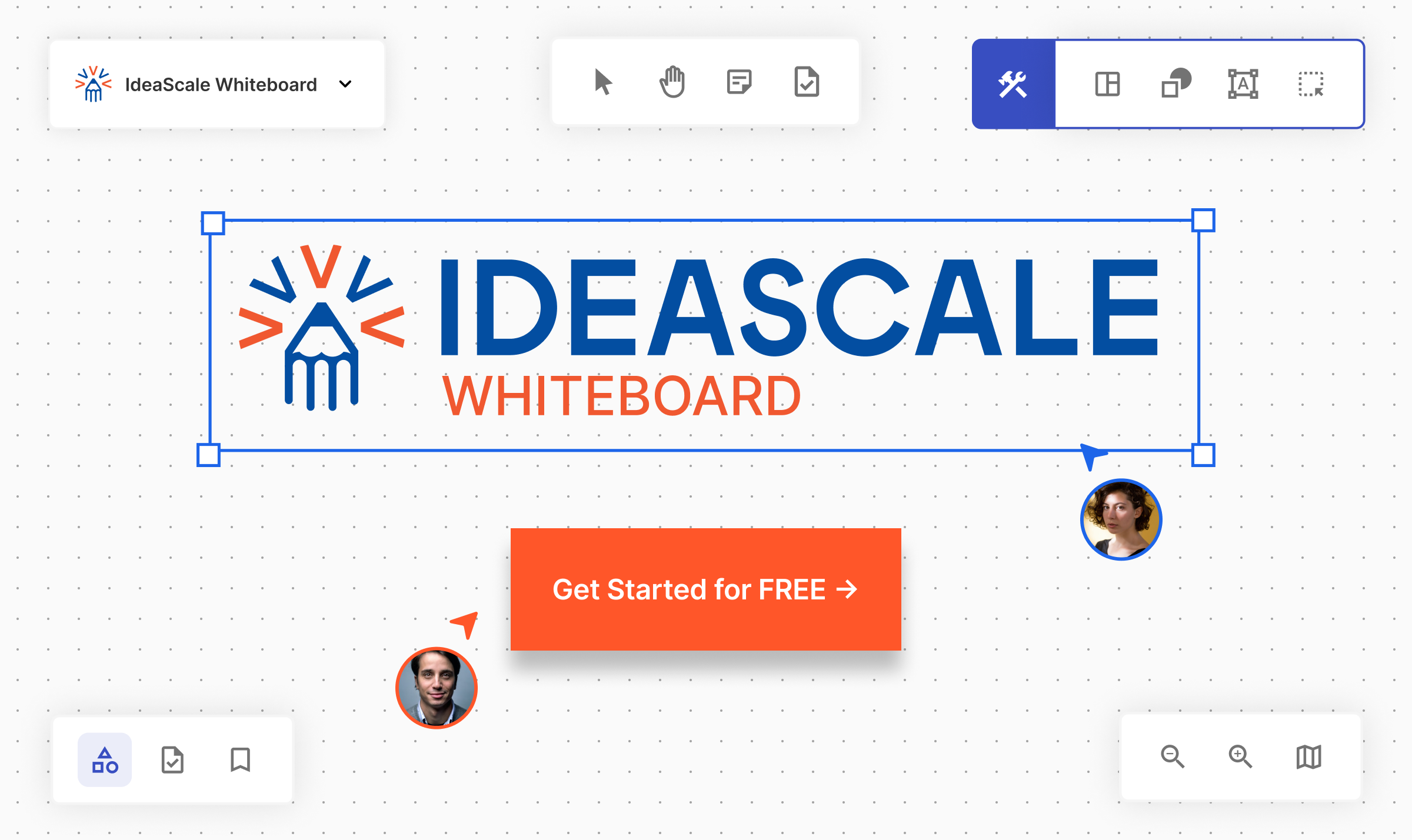 Whiteboard app screen