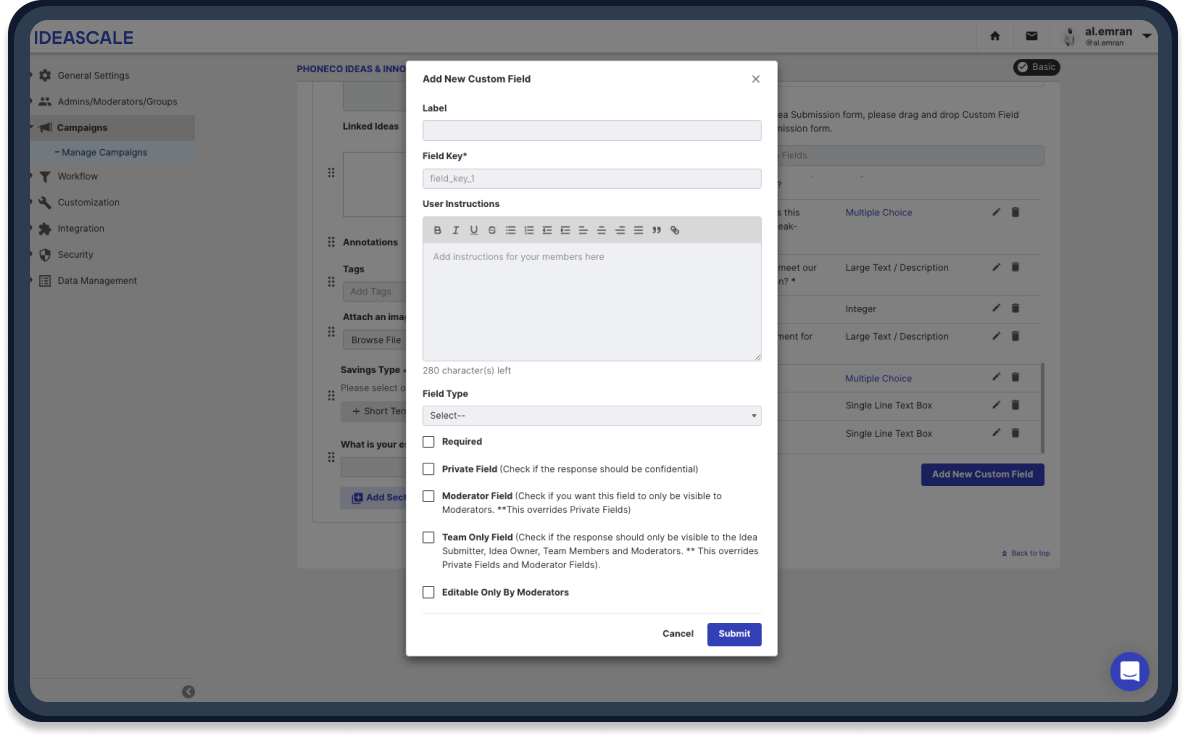 pt custom fields