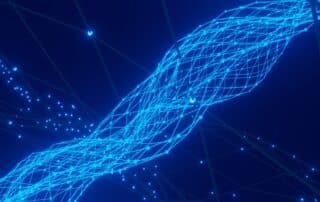 Abstract digital network visualization representing government innovation and modernization